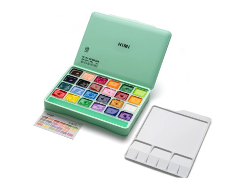 Set of Jelly Cup Gouache - HIMI - Green, 24 pcs. x 30 g