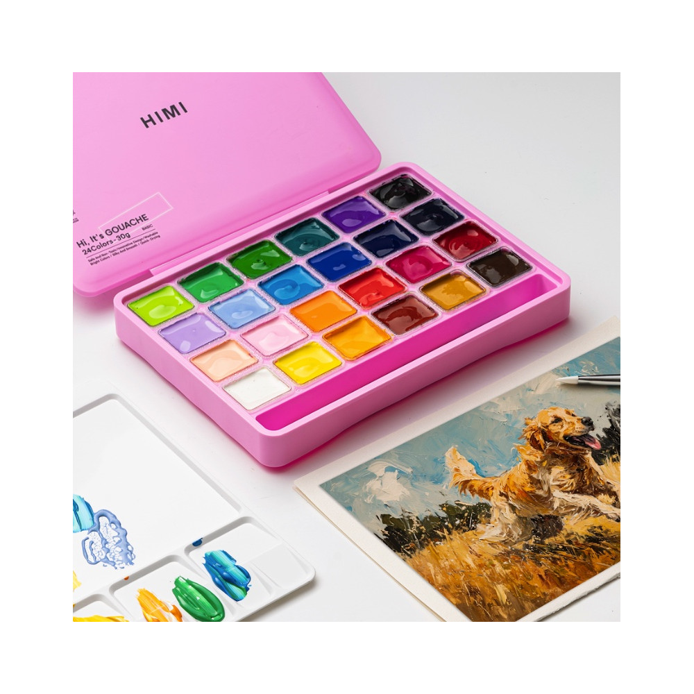 Zestaw gwaszy Jelly Cup Pink - HIMI - 24 szt.