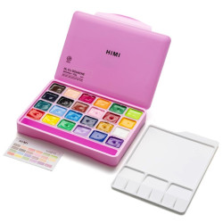 Set of Jelly Cup Gouache - HIMI - Pink, 24 pcs. x 30 g