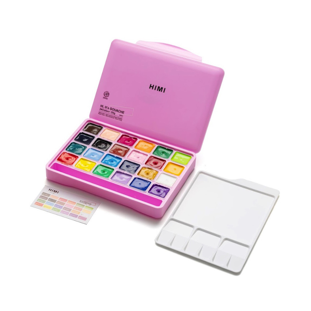 Zestaw gwaszy Jelly Cup Pink - HIMI - 24 szt.