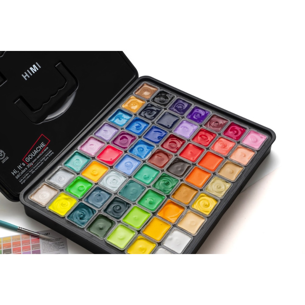 Set of Jelly Cup Gouache - HIMI - Black 56 pcs. x 30 g