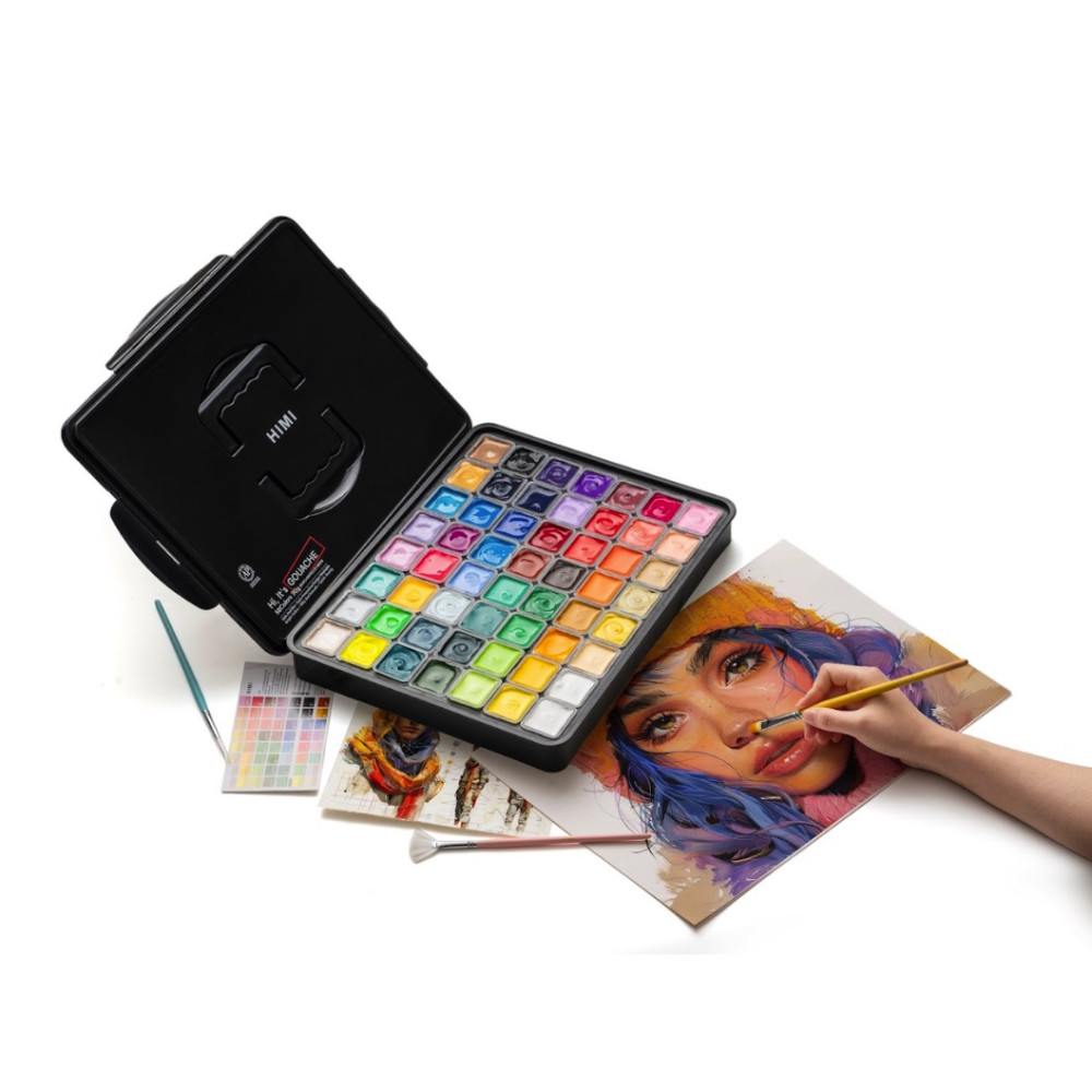 Set of Jelly Cup Gouache - HIMI - Black 56 pcs. x 30 g