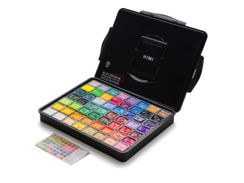 Set of Jelly Cup Gouache - HIMI - Black 56 pcs. x 30 g