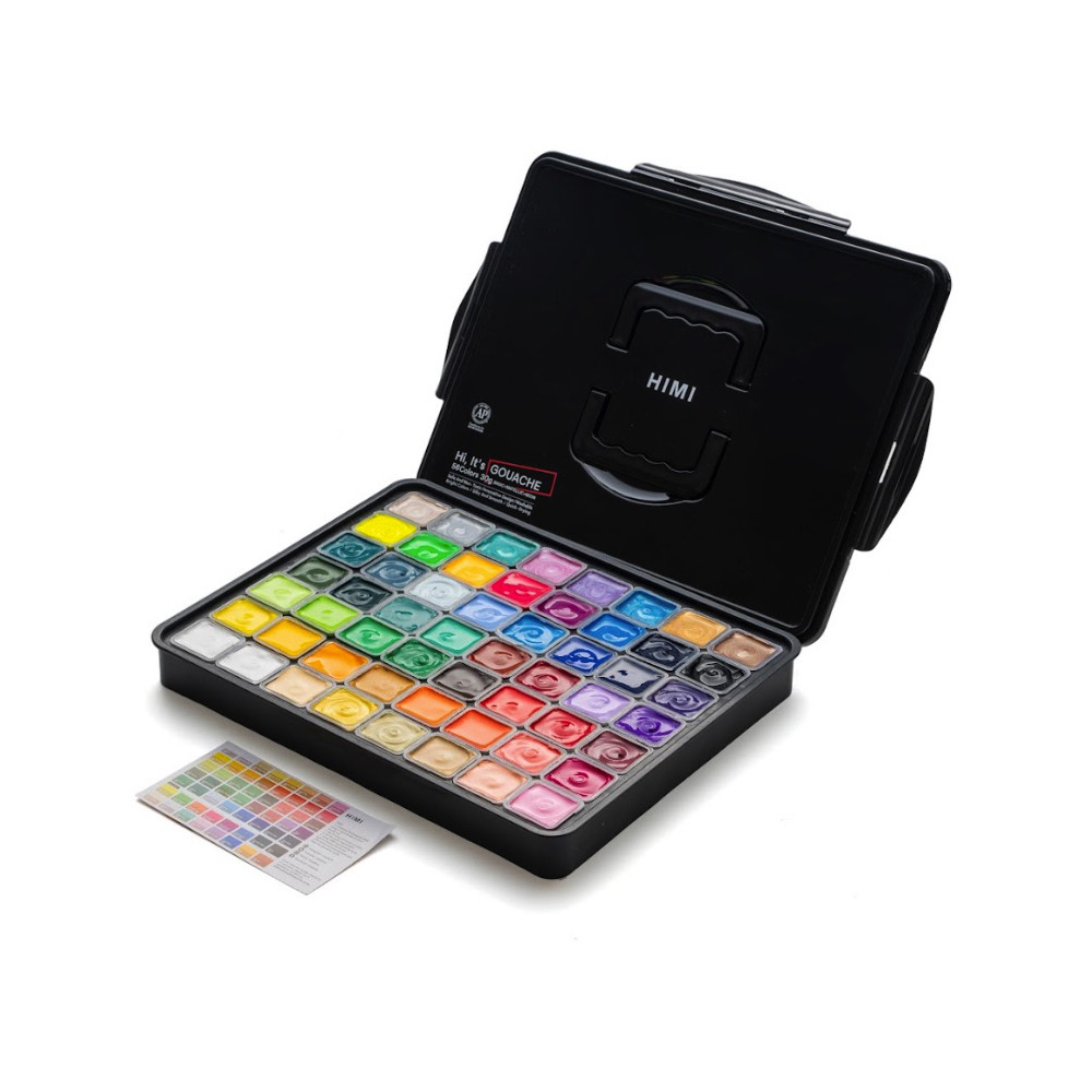 Set of Jelly Cup Gouache - HIMI - Black 56 pcs. x 30 g