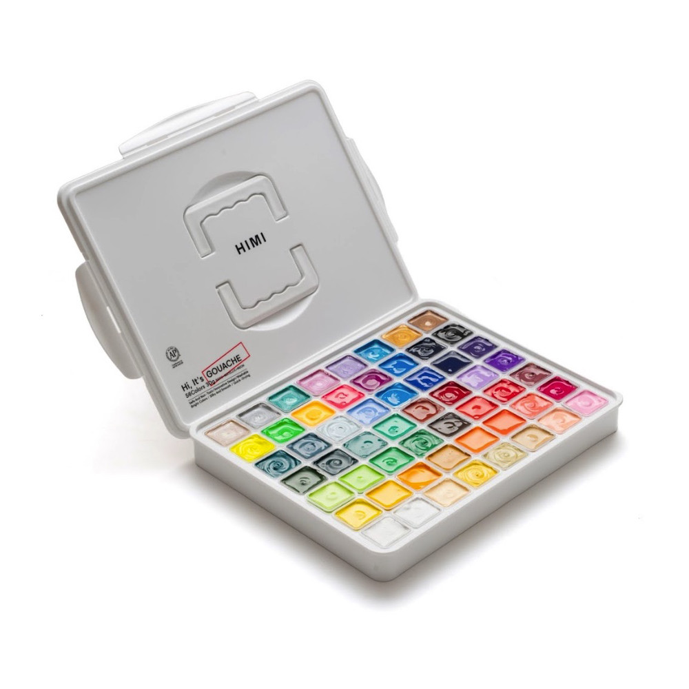 Set of Jelly Cup Gouache - HIMI - White 56 pcs. x 30 g