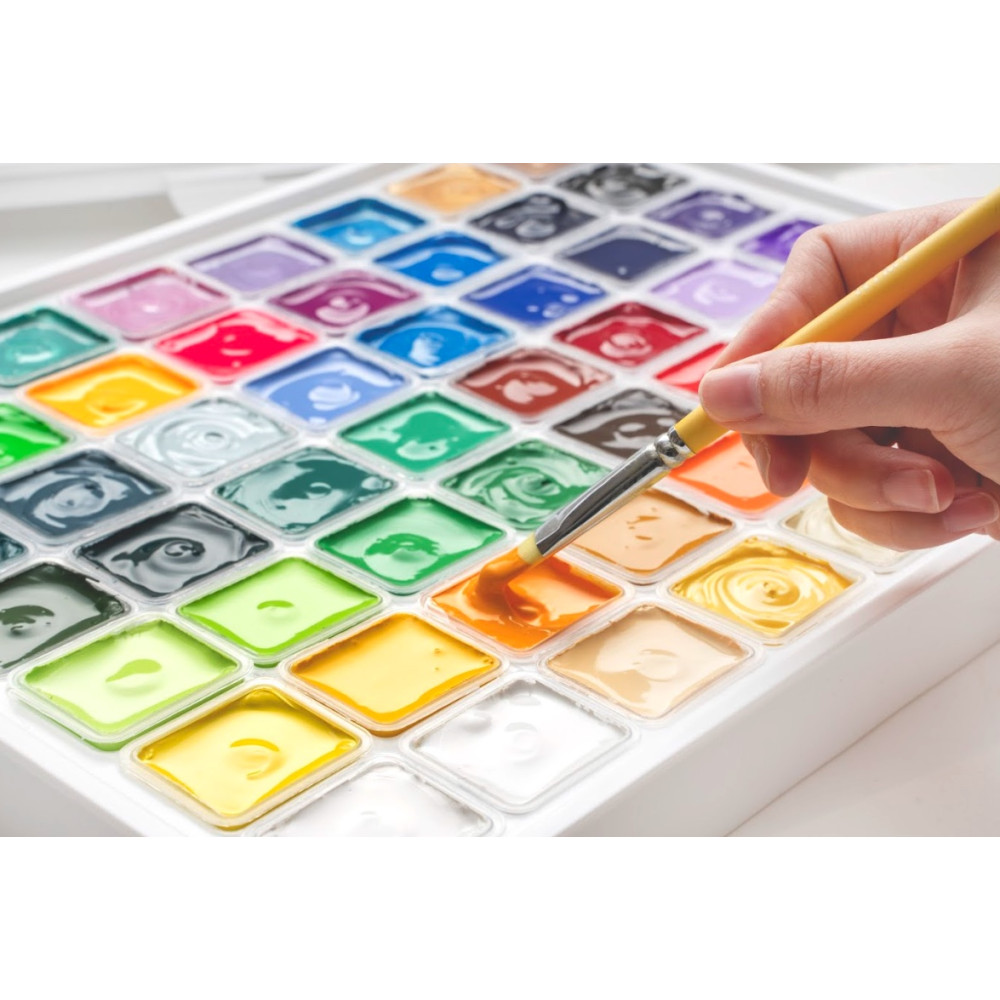 Set of Jelly Cup Gouache - HIMI - White 56 pcs. x 30 g