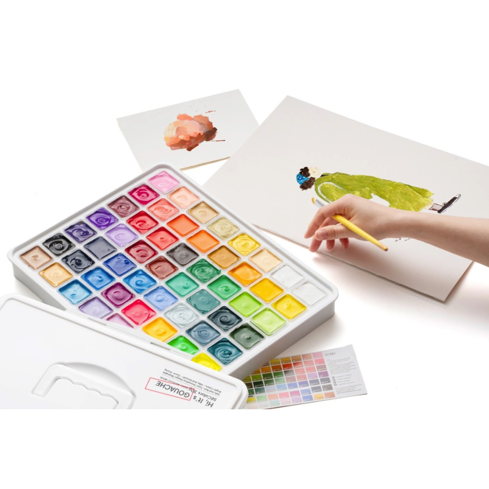 Set of Jelly Cup Gouache - HIMI - White 56 pcs. x 30 g