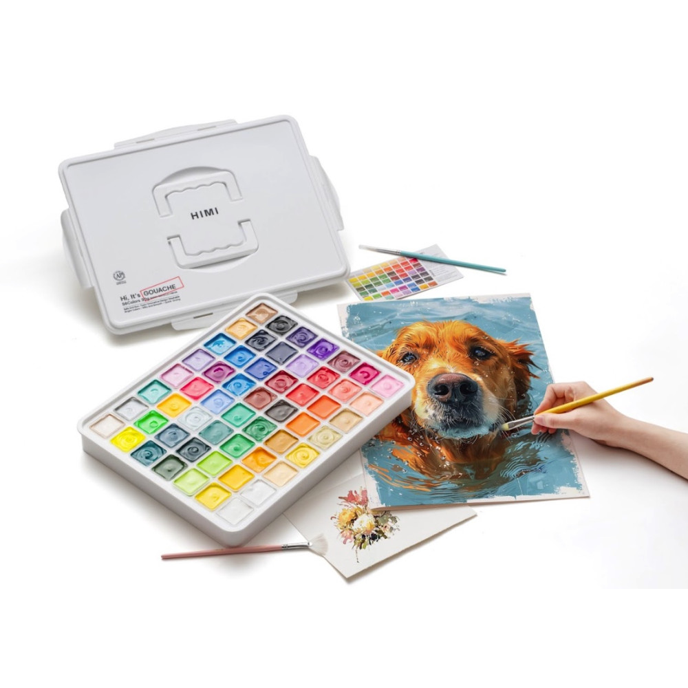 Set of Jelly Cup Gouache - HIMI - White 56 pcs. x 30 g