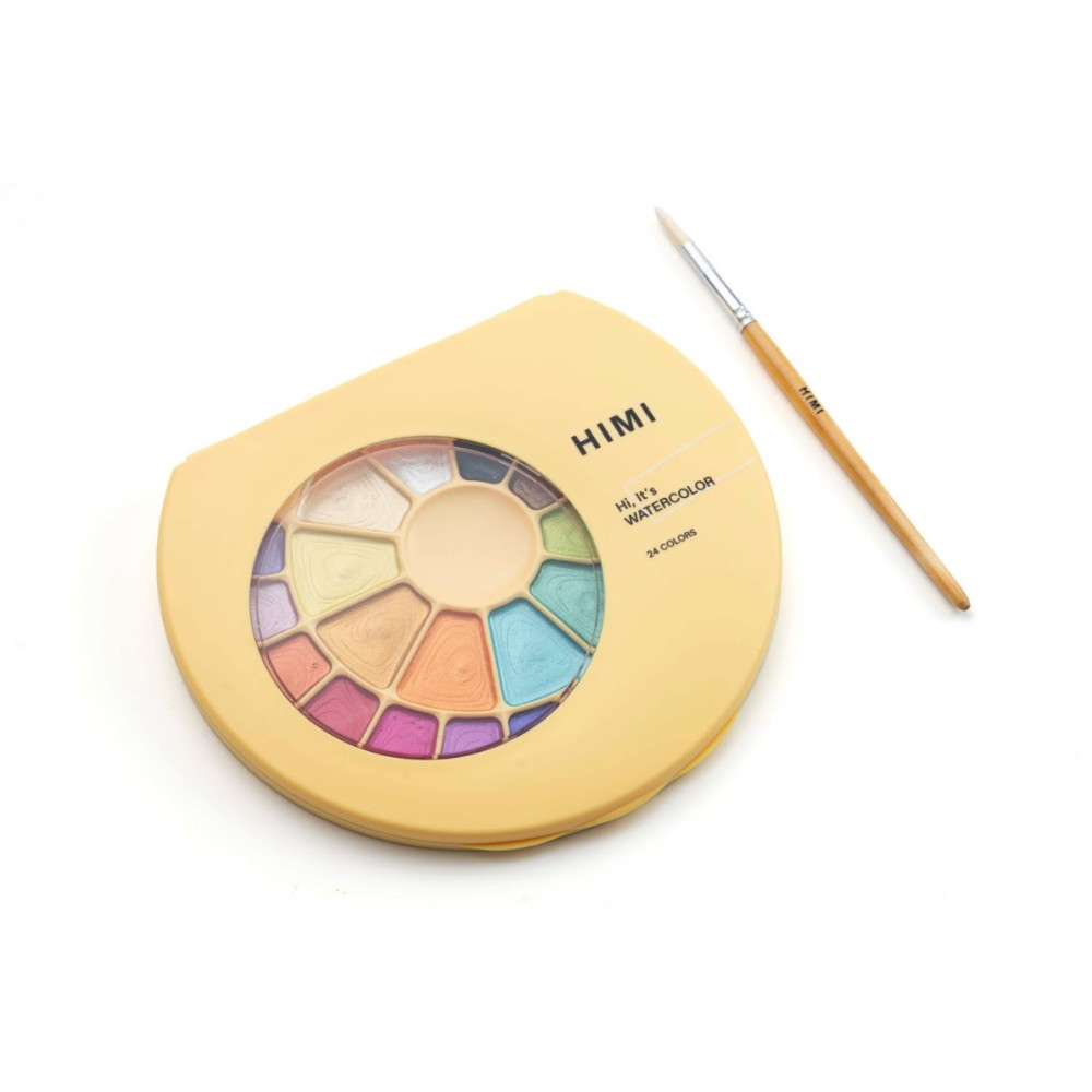 Set of Semi-Moist Metallic watercolors - HIMI - 24 pcs.