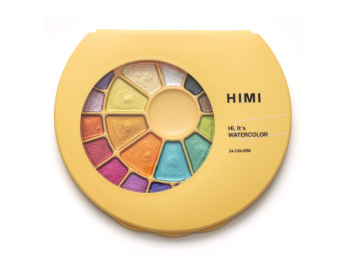 Set of Semi-Moist Metallic watercolors - HIMI - 24 pcs.