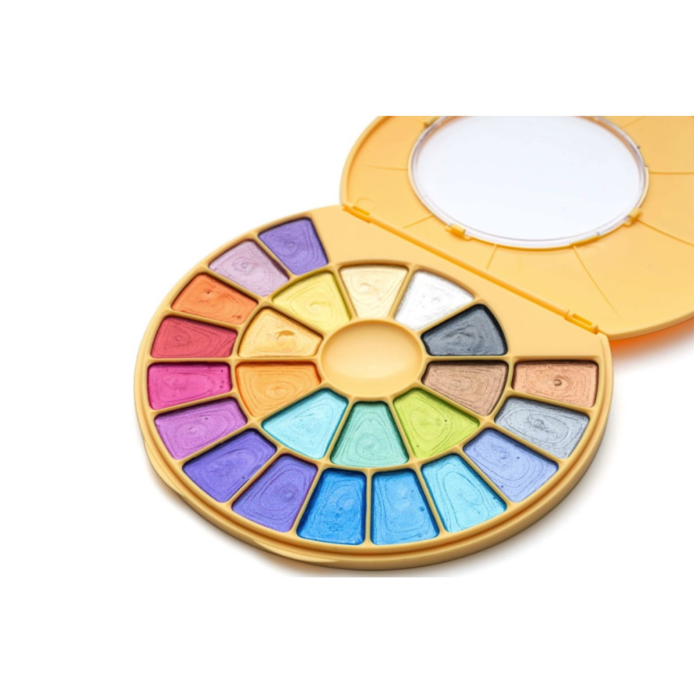 Set of Semi-Moist Metallic watercolors - HIMI - 24 pcs.