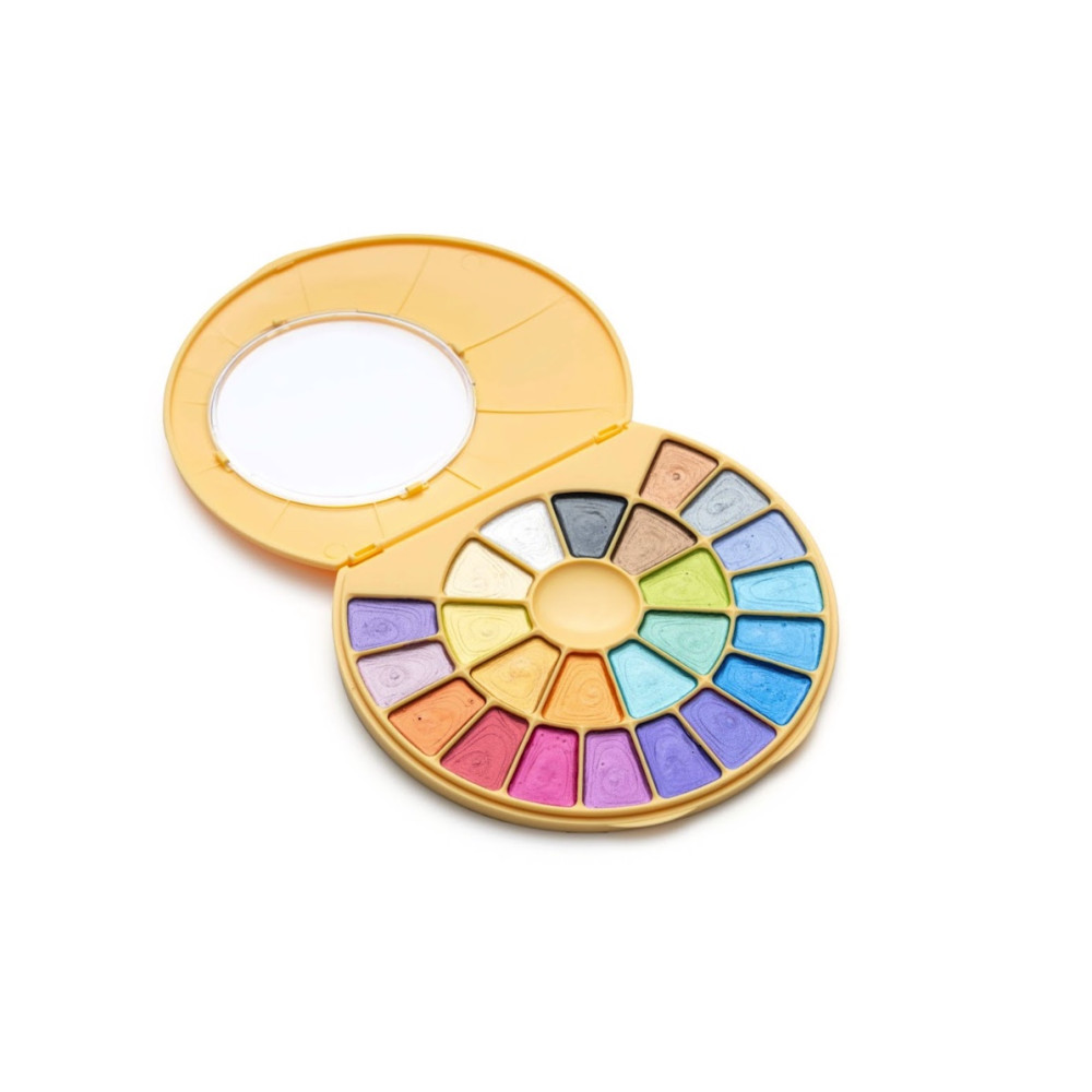 Set of Semi-Moist Metallic watercolors - HIMI - 24 pcs.