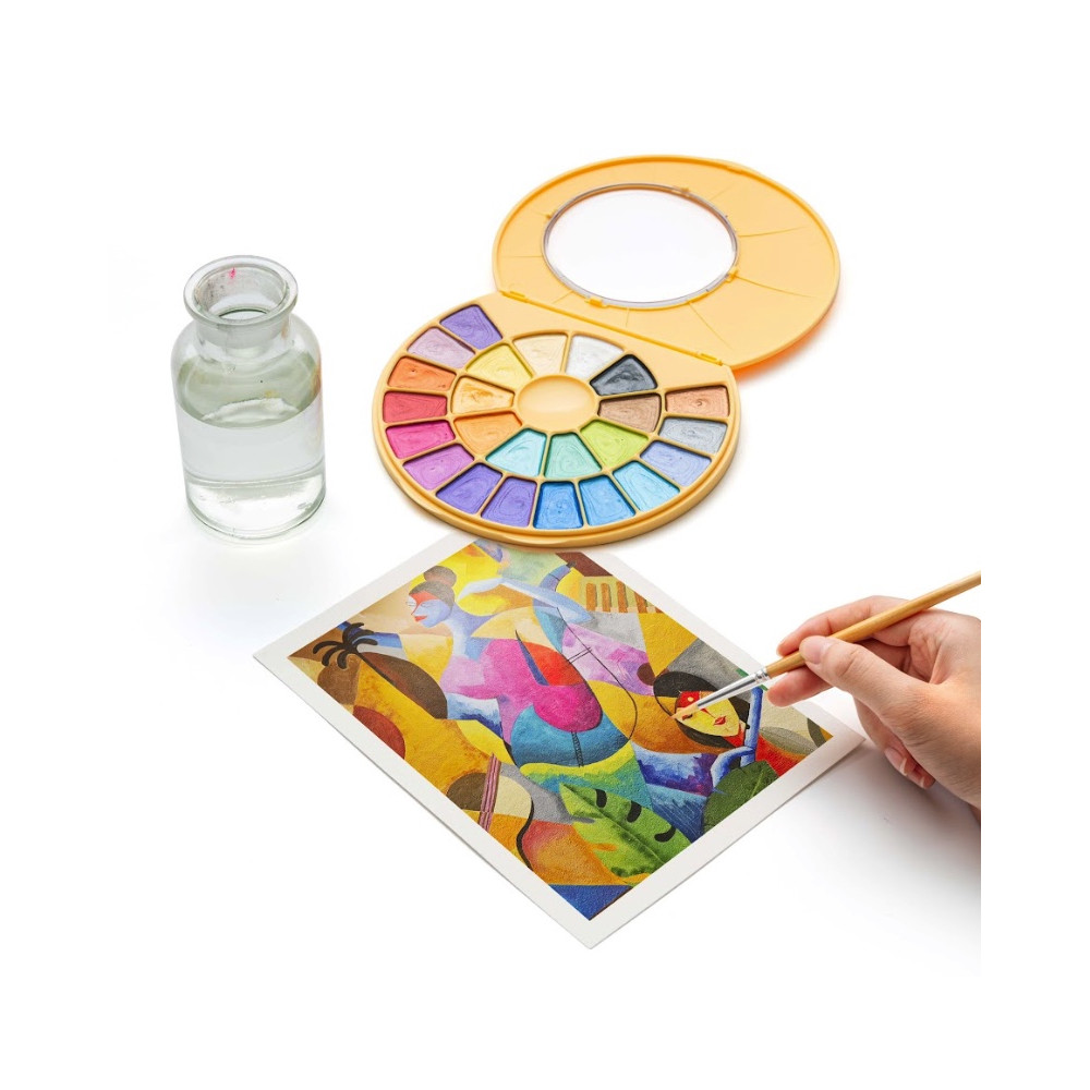 Set of Semi-Moist Metallic watercolors - HIMI - 24 pcs.