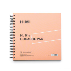 Spiral-bound HIMI gouache pad 21,6 x 21,6 cm - HIMI - Pink 160 g 50 sheets