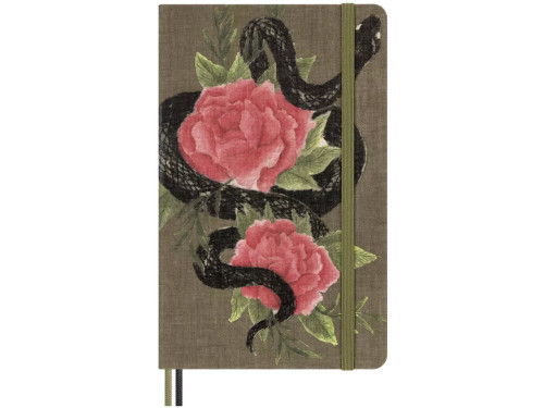 Notatnik w linie Rok Węża Róże 13 x 21 cm - Moleskine - twarda okładka