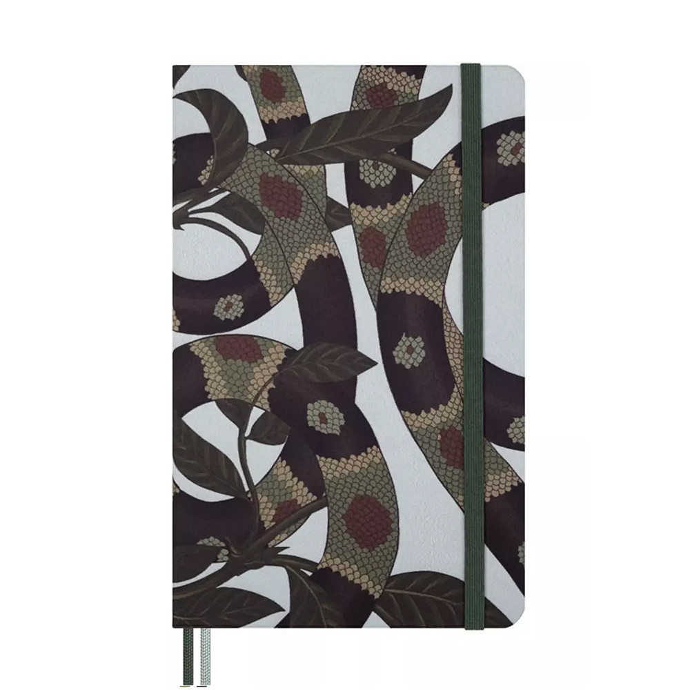 Notatnik w linie Rok Węża Liście 13 x 21 cm - Moleskine - twarda okładka