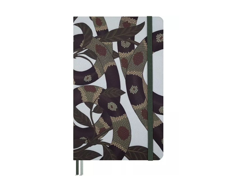 Notatnik w linie Rok Węża Liście 13 x 21 cm - Moleskine - twarda okładka