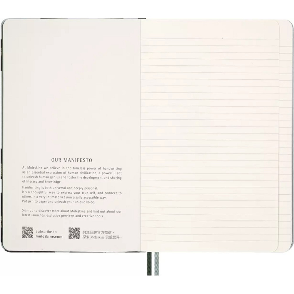 Notatnik w linie Rok Węża Liście 13 x 21 cm - Moleskine - twarda okładka