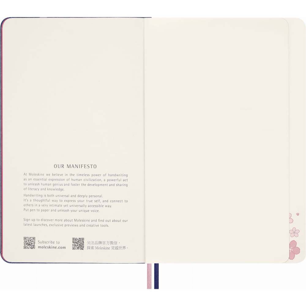 Plain notebook Sakura 13 x 21 cm - Moleskine - hard cover