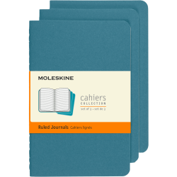 Set of plain Cahier Journals 9 x 14 cm - Moleskine - Brisk Blue soft cover