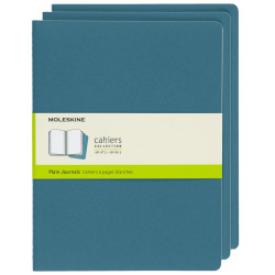 Zestaw zeszytów gładkich Cahier 19 x 25 cm - Moleskine - Brisk Blue miękka okładka