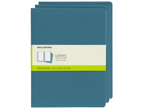 Zestaw zeszytów gładkich Cahier 19 x 25 cm - Moleskine - Brisk Blue miękka okładka