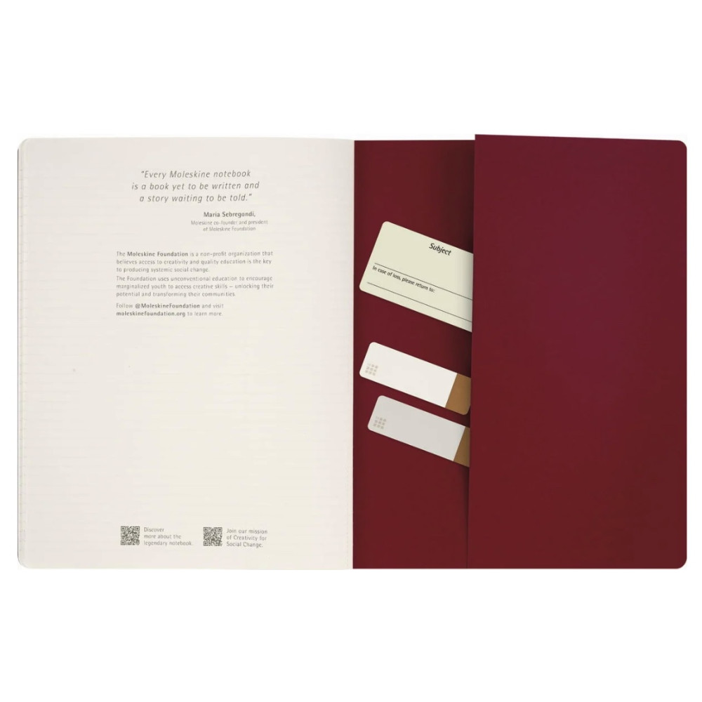 Ruled Student Cahier Journal 21,6 x 27,9 cm - Moleskine - Red soft cover