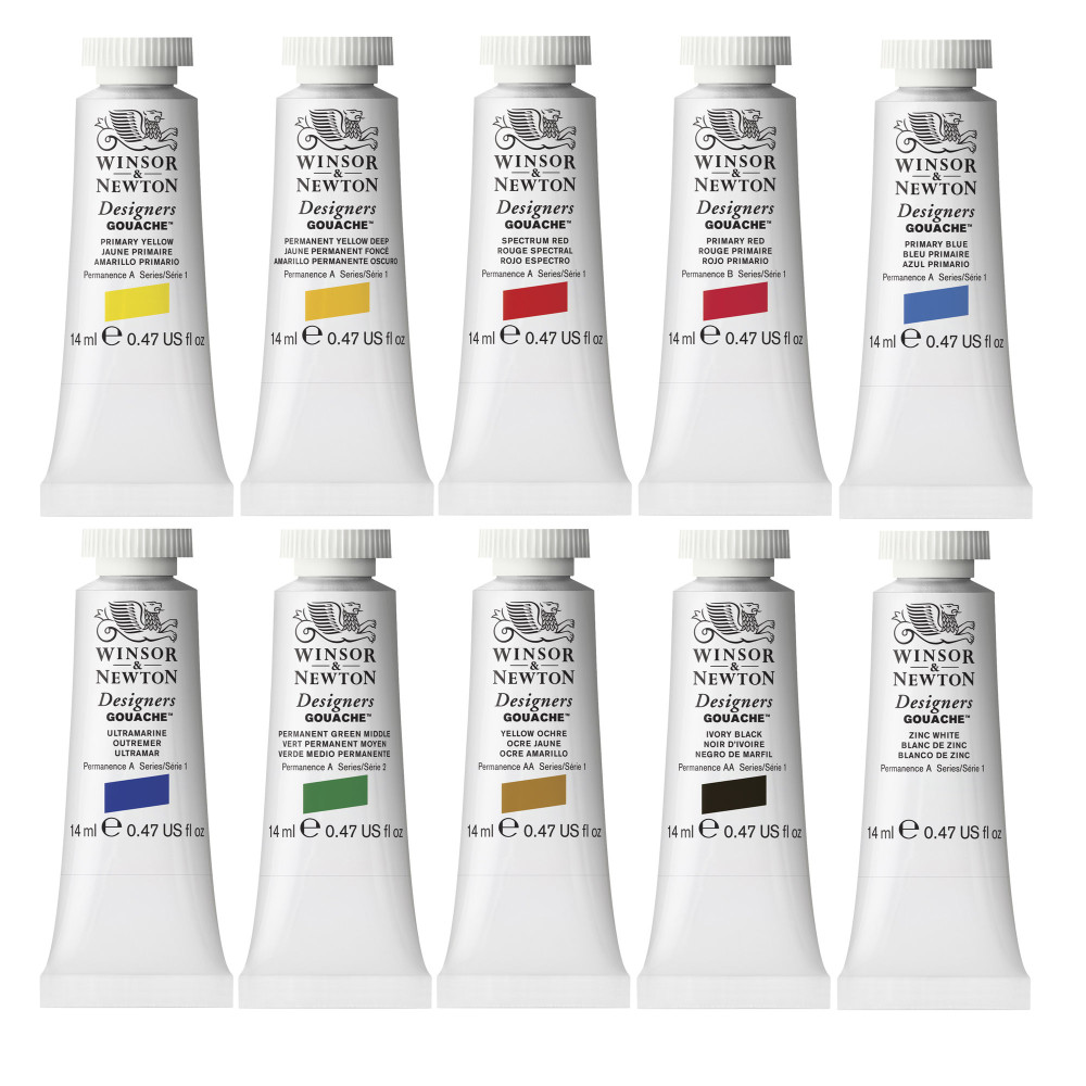 Set of Introductory Gouache paints - Winsor & Newton - 10 x 14 ml