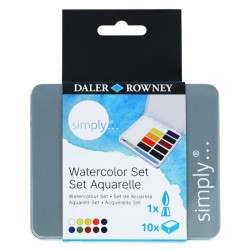 Set of watercolor paints in half pans - Daler Rowney - 10 pcs.