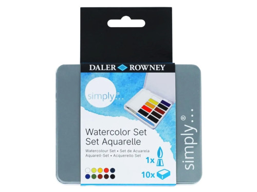 Set of watercolor paints in half pans - Daler Rowney - 10 pcs.