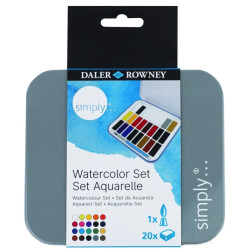 Set of watercolor paints in half pans - Daler Rowney - 20 pcs.