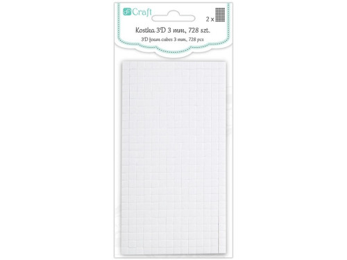 3D Foam Cubes 3 mm, 5x5 mm, 728 pcs