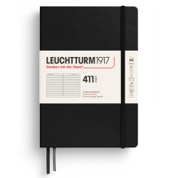 Ruled notebook 411 A5 - Leuchtturm1917 - Black hard cover
