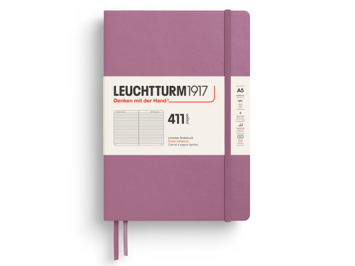 Notatnik w linie 411 A5 - Leuchtturm1917 - Dusty Rose twarda okładka