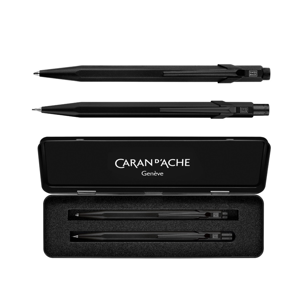 Set of 849 ballpoint pen and pencil 844 - Caran d'Ache - Black Code 2 pcs.
