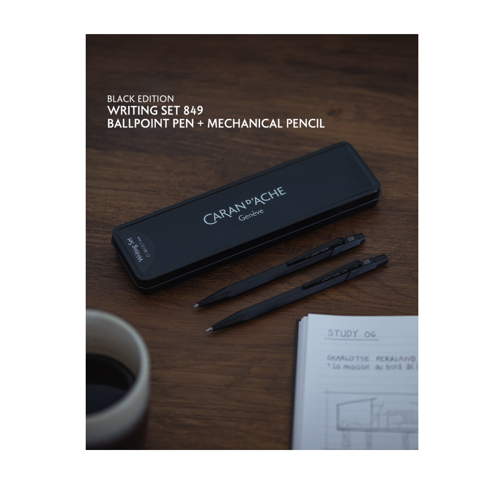 Set of 849 ballpoint pen and pencil 844 - Caran d'Ache - Black Code 2 pcs.