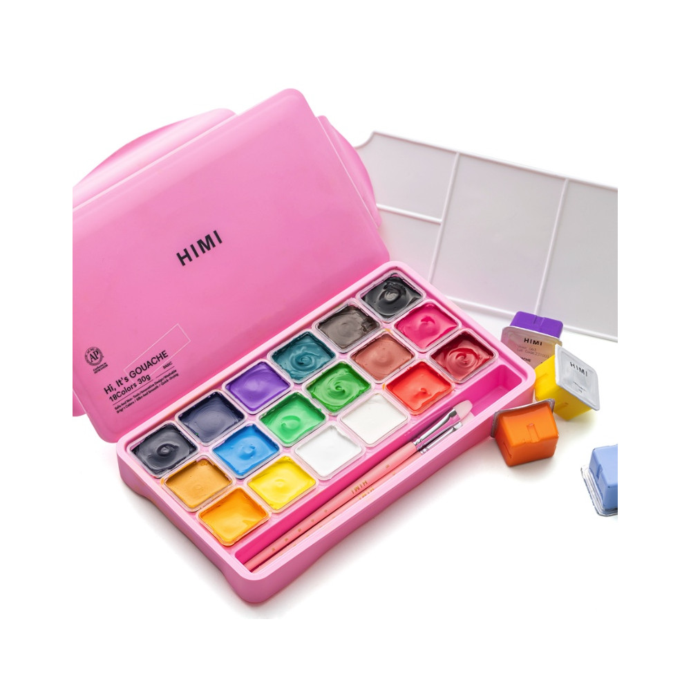 Zestaw gwaszy Jelly Cup Pink - HIMI - 18 szt.