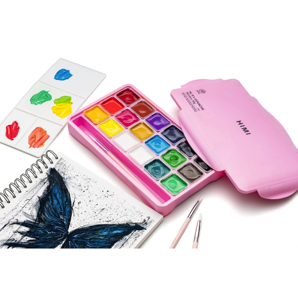 Zestaw gwaszy Jelly Cup Pink - HIMI - 18 szt.