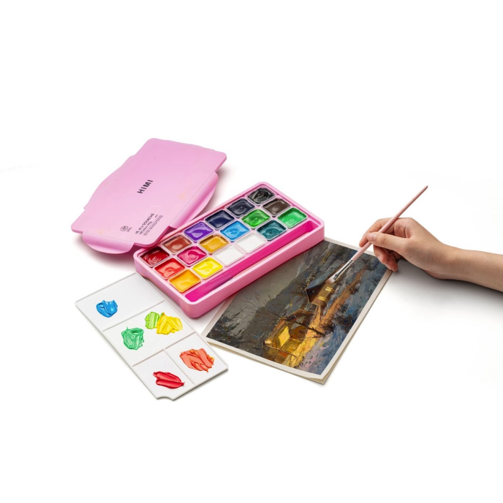 Zestaw gwaszy Jelly Cup Pink - HIMI - 18 szt.