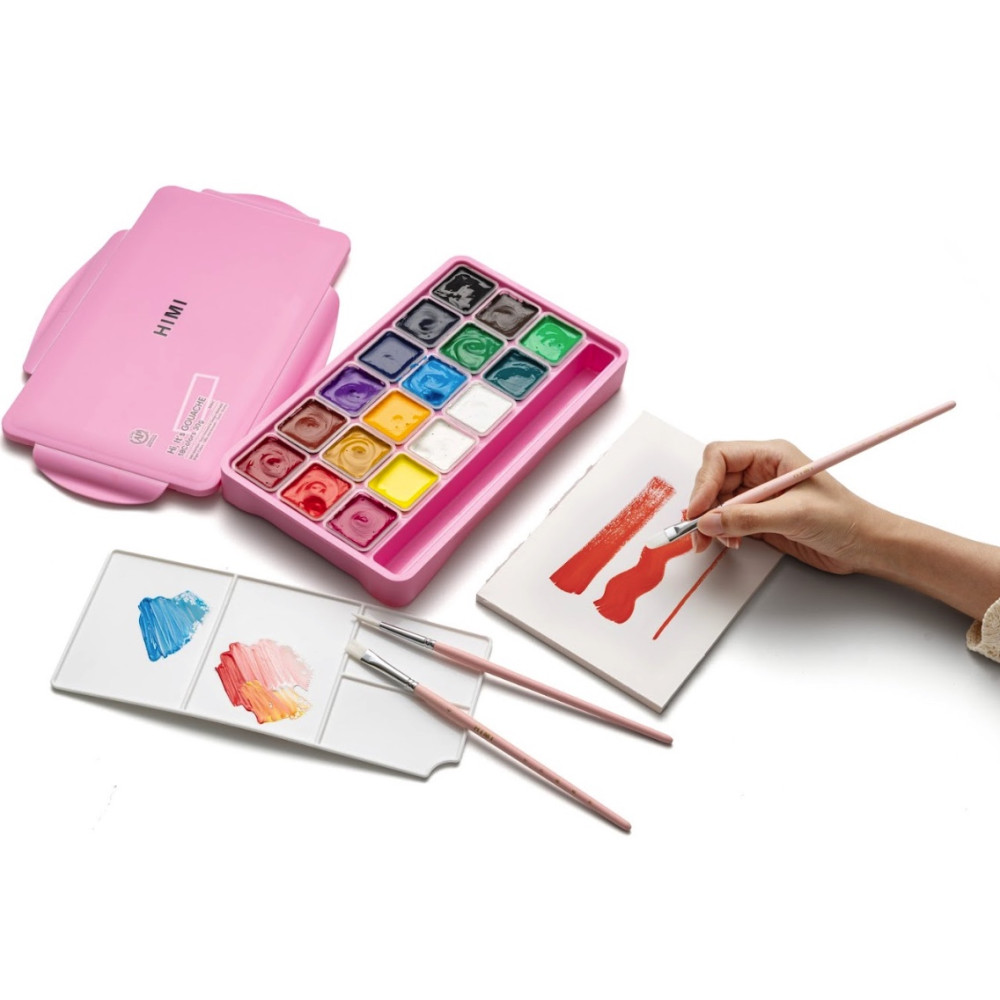 Zestaw gwaszy Jelly Cup Pink - HIMI - 18 szt.