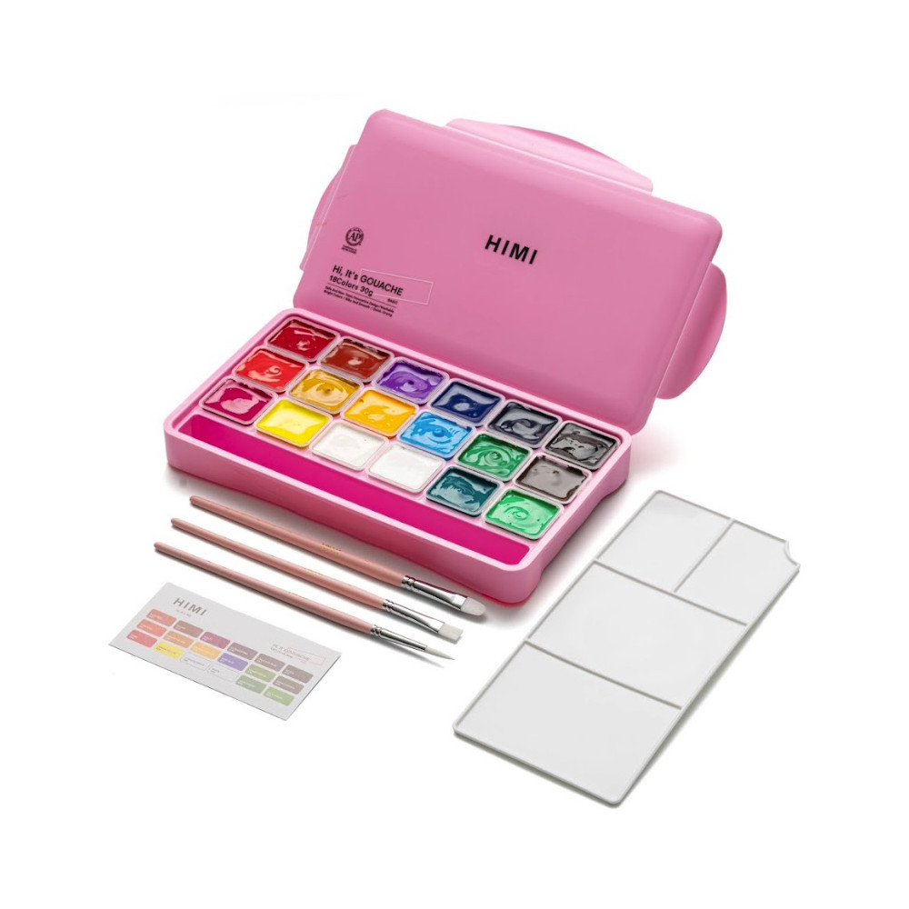 Zestaw gwaszy Jelly Cup Pink - HIMI - 18 szt.
