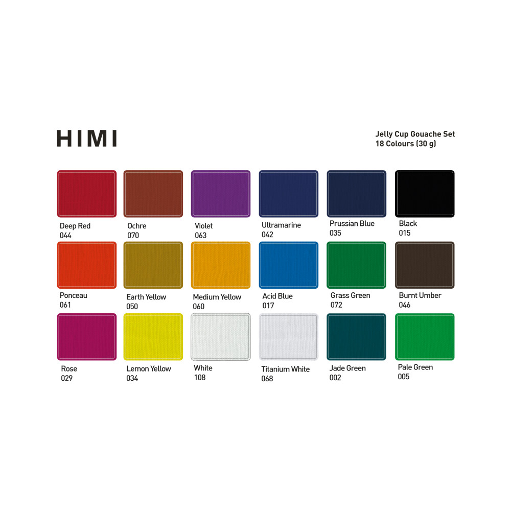 Zestaw gwaszy Jelly Cup - HIMI - 18 szt. x 30 g