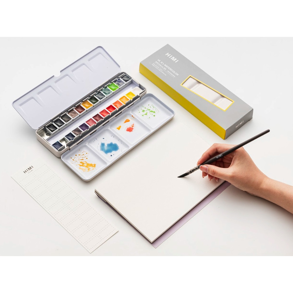 Set of watercolors in half-pans - HIMI - 24 pcs.
