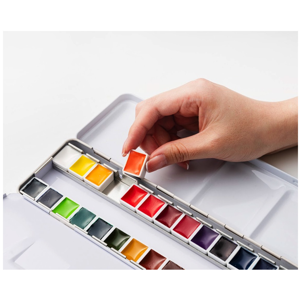 Set of watercolors in half-pans - HIMI - 24 pcs.