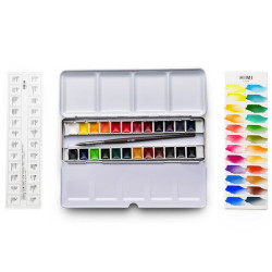 Set of watercolors in half-pans - HIMI - 24 pcs.