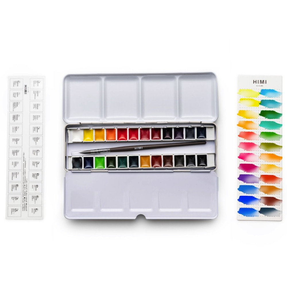 Set of watercolors in half-pans - HIMI - 24 pcs.