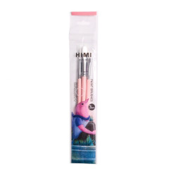 Set of synthetic Little Bird brushes - HIMI - Pink 3 pcs.