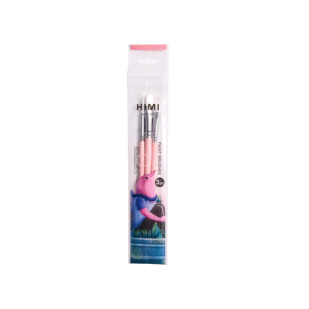 Set of synthetic Little Bird brushes - HIMI - Pink 3 pcs.