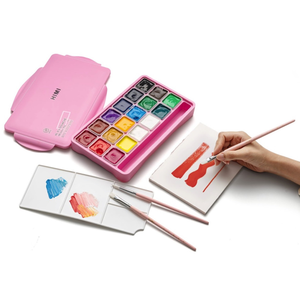 Set of synthetic Little Bird brushes - HIMI - Pink 3 pcs.