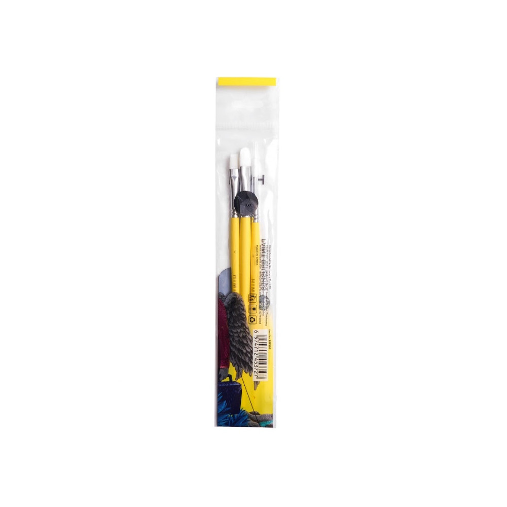 Set of synthetic Little Bird brushes - HIMI - Yellow 3 pcs.